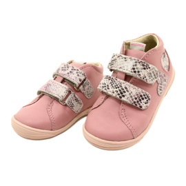 Scarpe in velcro Mazurek 1264 Cuori di serpente rosa 2