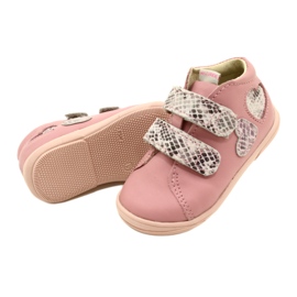 Scarpe in velcro Mazurek 1264 Cuori di serpente rosa 4