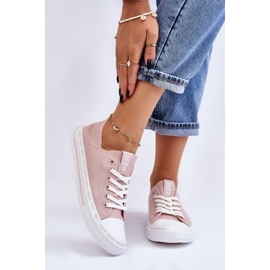 Sneakers basse in pelle da donna Big Star LL274015 Rosa 2