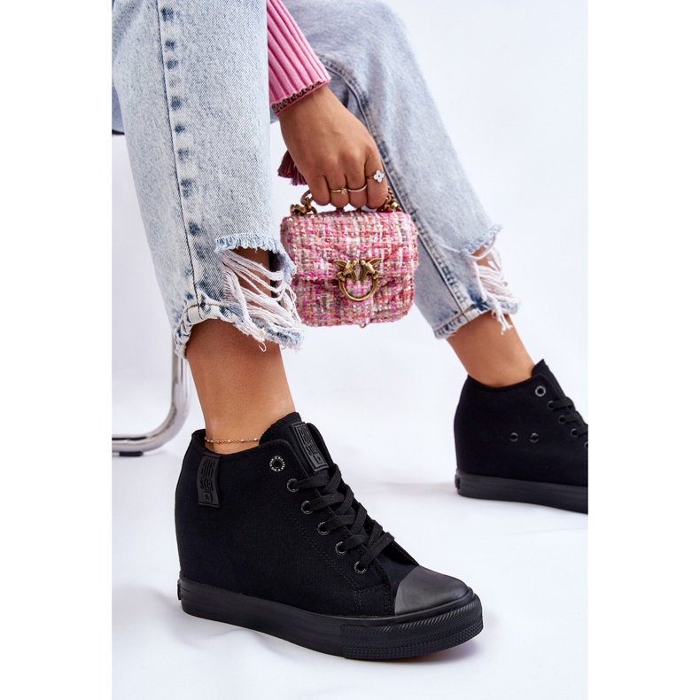 Sneakers alte con zeppa nascosta Big Star LL274034 Nere nero 1