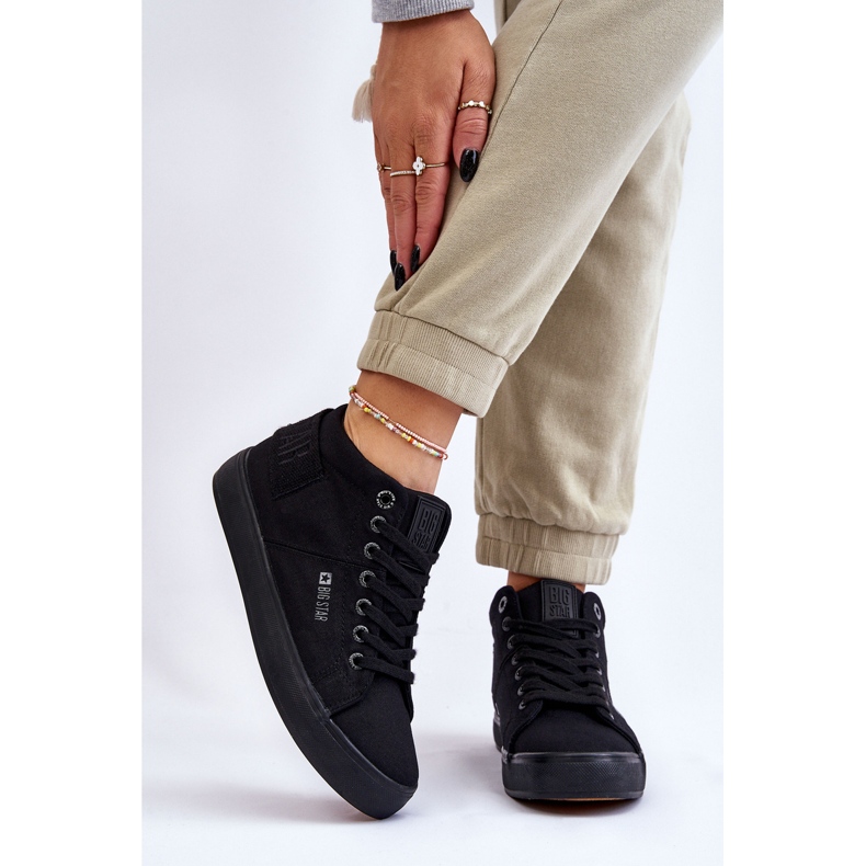 Sneakers alte classiche da donna Big Star LL274001 nere nero 2