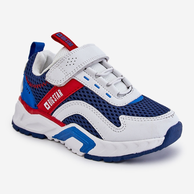 Scarpe Sportive da Bambino Con Velcro Big Star JJ374259 Bianche e Blu Navy multicolore 2