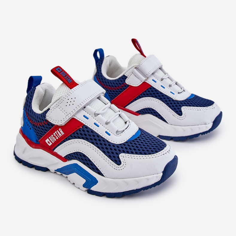 Scarpe Sportive da Bambino Con Velcro Big Star JJ374259 Bianche e Blu Navy multicolore 1