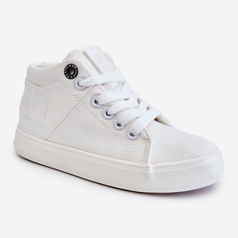 Sneakers Classiche Alte da Bambino Big Star LL374002 Bianche bianca bianca 1