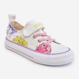 Sneakers basse con velcro da bambino Big Star LL374061 Bianche bianco multicolore 2