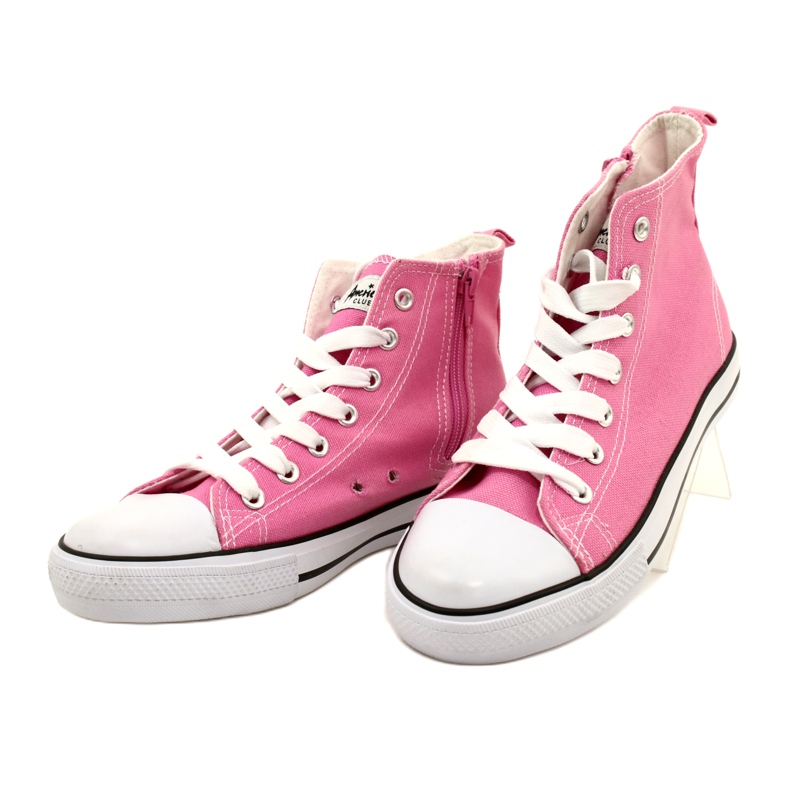 Scarpe da ginnastica American Club con cerniera rosa 3