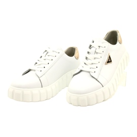 Sneakers in pelle Filippo DP4138 bianco d'oro 3