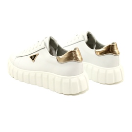 Sneakers in pelle Filippo DP4138 bianco d'oro 6