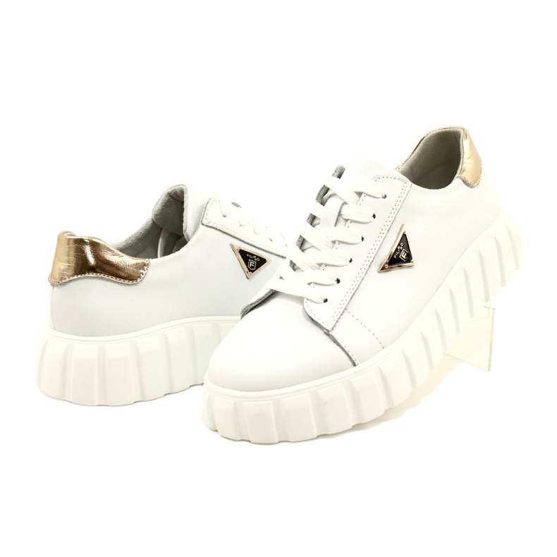 Sneakers in pelle Filippo DP4138 bianco d'oro 4