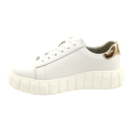 Sneakers in pelle Filippo DP4138 bianco d'oro 2