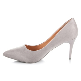 Ideal Shoes Scarpe con tacco in camoscio grigio 1