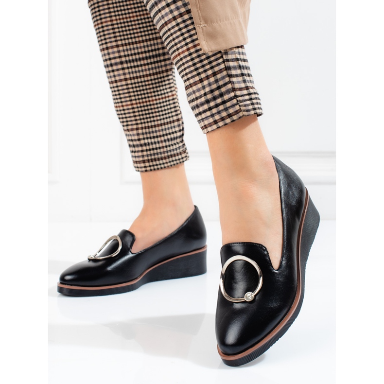 W. Potocki Scarpe nere da donna con zeppa bassa di Potocki nero 1