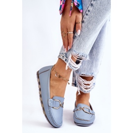 PS1 Mocassini Donna in Pelle Azzurro Downtown blu 2