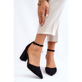 Décolleté con tacco in camoscio Lexie nero 1