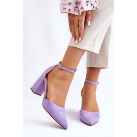 Décolleté con tacco in camoscio Lexie viola 1