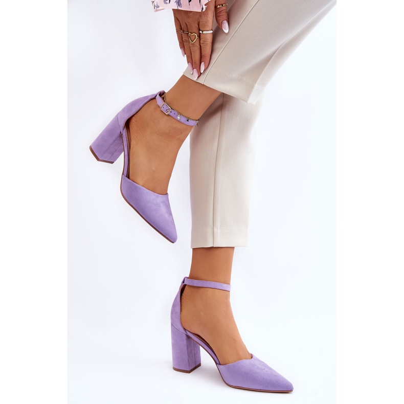 Décolleté con tacco in camoscio Lexie viola 2
