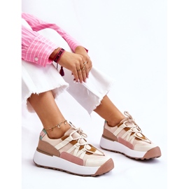 PS1 Scarpe da ginnastica con plateau in pelle scamosciata da donna Rohan beige-marrone 1