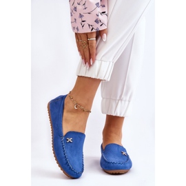 PS1 Mocassini in pelle scamosciata da donna con abbellimento Leah blu 1