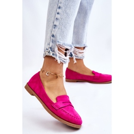 PS1 Comodi Mocassini da Donna in Pelle Scamosciata Fucsia Lucca rosa 2