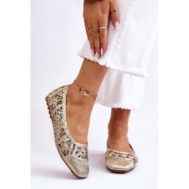 PS1 Ballerine Thiago in oro alla moda traforate d'oro 1