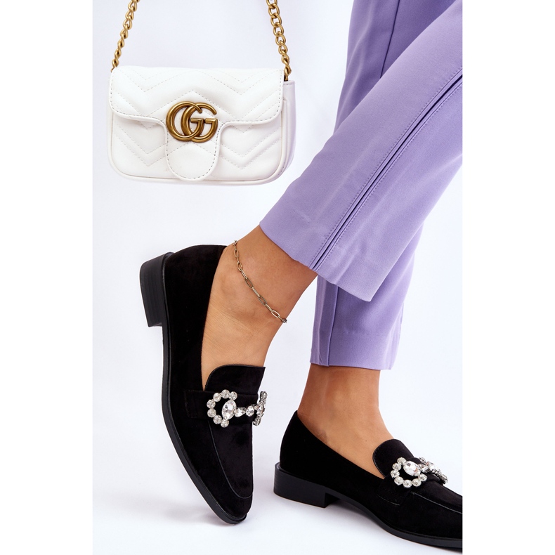 PS1 Eleganti mocassini in camoscio nero Aliya 2