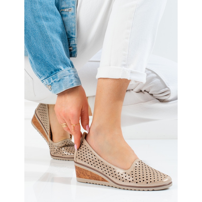 W. Potocki Décolleté traforate da donna Potocki beige 2