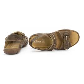 Olivier Sandali da uomo in pelle 448 testa di moro marrone 2