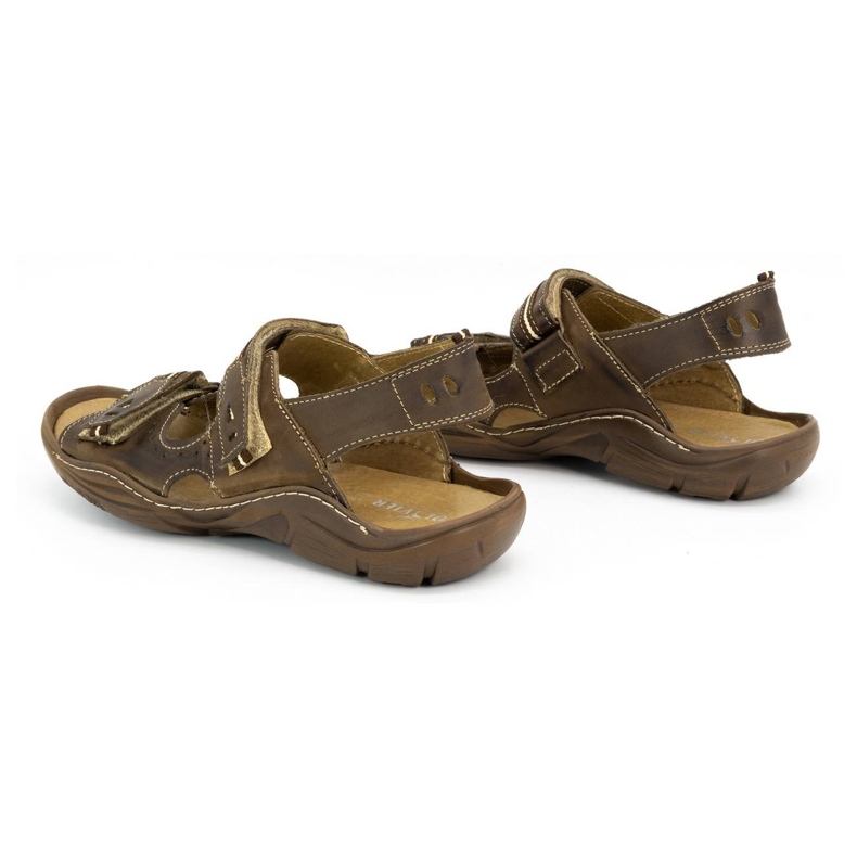 Olivier Sandali da uomo in pelle 448 testa di moro marrone 3