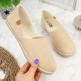 Espadrillas cut-out da donna in camoscio beige NEWS 20TX02-2416 2