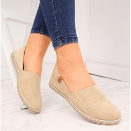Espadrillas cut-out da donna in camoscio beige NEWS 20TX02-2416 1