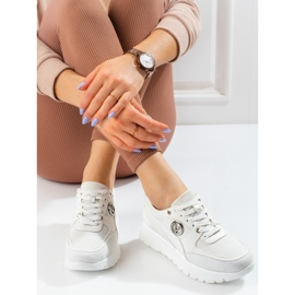 Vinceza scarpe sportive da donna sulla piattaforma bianche bianca 1