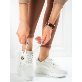 Vinceza scarpe sportive da donna sulla piattaforma bianche bianco 2