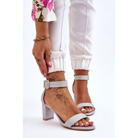 PS1 Sandali lucidi su tacchi alti Silver Maxim d'argento 1