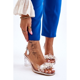 S.Barski Sandali Alla Moda Con Perline Silver Terrance d'argento 1