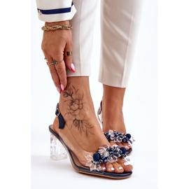 S.Barski Sandali Alla Moda Con Perline Navy Terrance blu navy 2