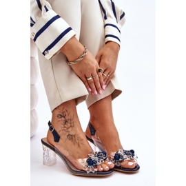 S.Barski Sandali Alla Moda Con Perline Navy Terrance blu navy 1