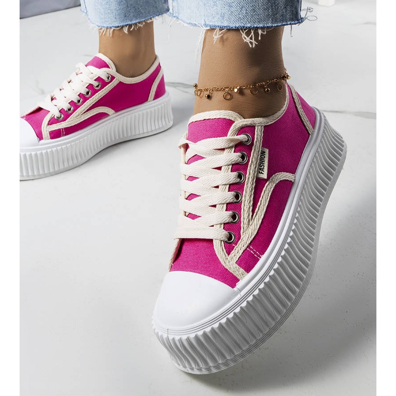 PA1 Sneakers con plateau rosa scuro di Connie 1