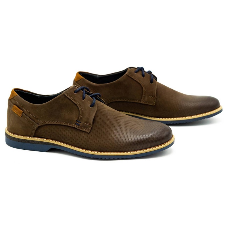 KOMODO Scarpe casual da uomo in pelle 859L marrone 2