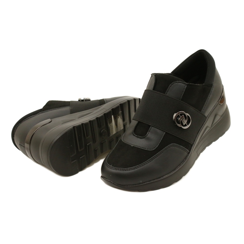 Scarpe Slip-on Wedge Sneakers Evento 23SP35-5320 Nero 4