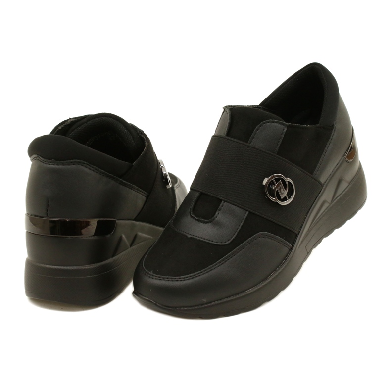 Scarpe Slip-on Wedge Sneakers Evento 23SP35-5320 Nero 3