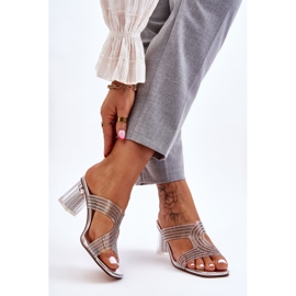 S.Barski Jaxen Sandali Con Tacco Argento Con Strass 2