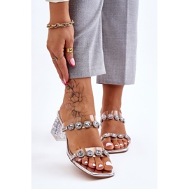 S.Barski Pantofole Donna Con Zirconi Decorativi Argento Leyla d'argento 1