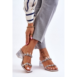 S.Barski Pantofole Donna Con Zirconi Decorativi Argento Leyla d'argento 2