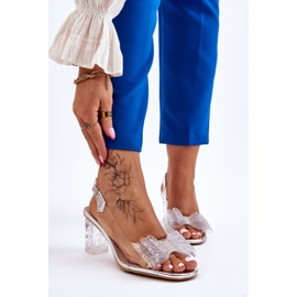 S.Barski Sandali Trasparenti Alla Moda Con Fiocco Ariella Argento d'argento 1