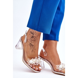 S.Barski Sandali trasparenti alla moda con ornamenti in argento Carmelo d'argento 2