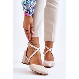 Décolleté Tacco Alto Sergio Leone SK824 Beige Perla 1