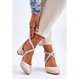 Décolleté Tacco Alto Sergio Leone SK824 Beige Perla 2