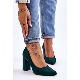 Décolleté con Tacco in Pelle Scamosciata Sergio Leone PB216 Verde 2