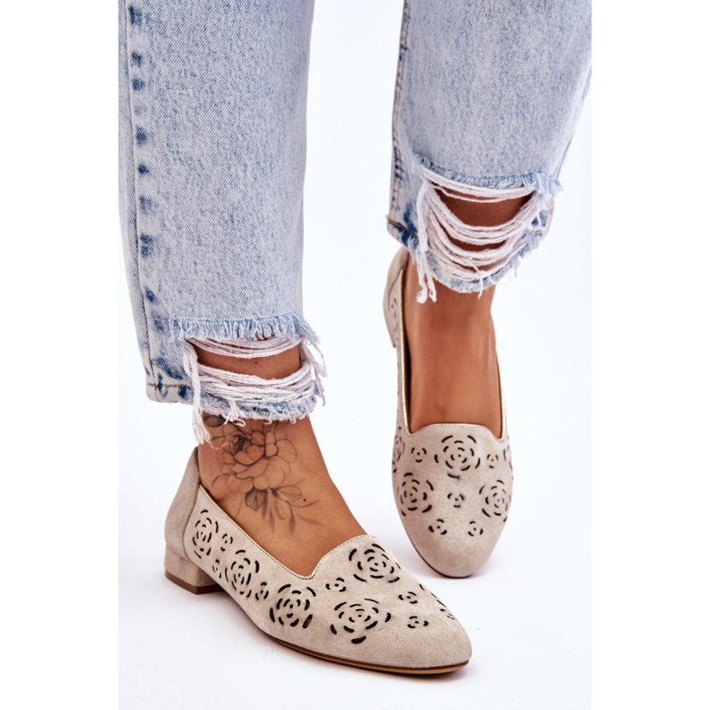 Mocassini Traforati Sergio Leone BL627 Beige 2