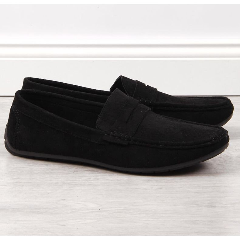News Mocassini slip-on da uomo in camoscio nero NOVITÀ 1